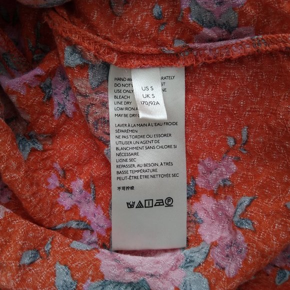 Free People Floral Cropped Tie Front Top | S - Picture 4 of 5